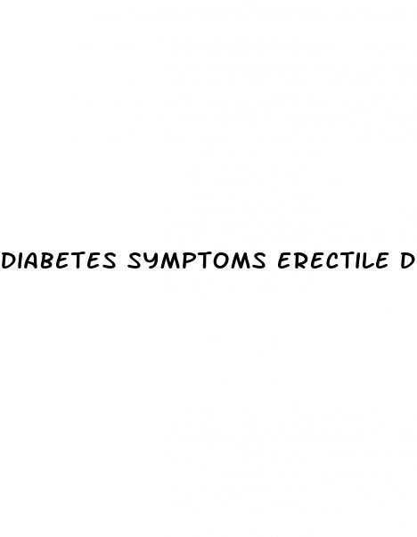 diabetes symptoms erectile dysfunction