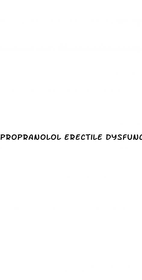 propranolol erectile dysfunction reversible