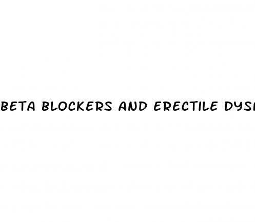 beta blockers and erectile dysfunction