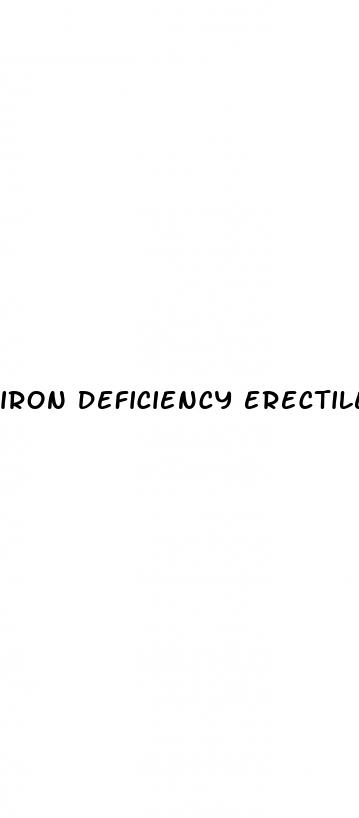 iron deficiency erectile dysfunction