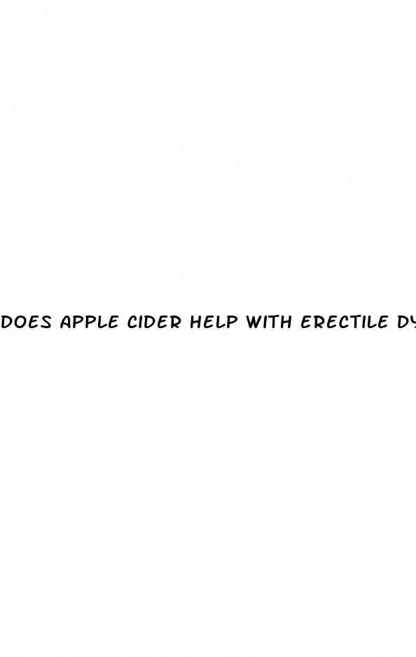 does apple cider help with erectile dysfunction