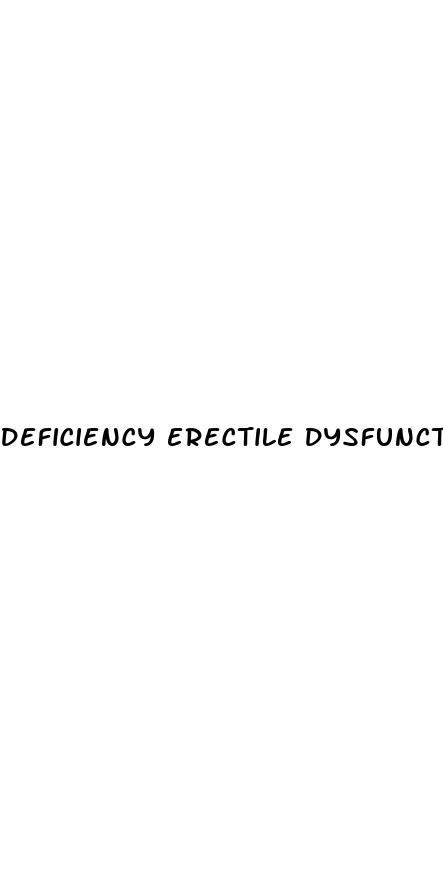 deficiency erectile dysfunction