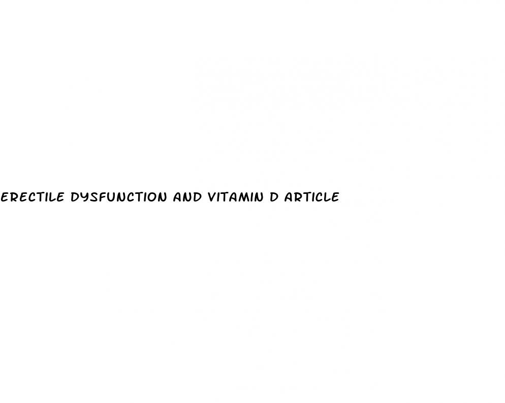 erectile dysfunction and vitamin d article