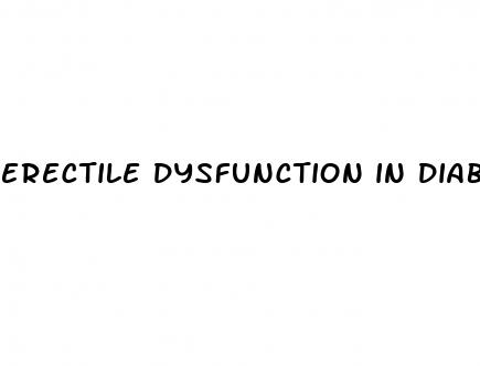 erectile dysfunction in diabetes treatment