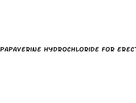 papaverine hydrochloride for erectile dysfunction