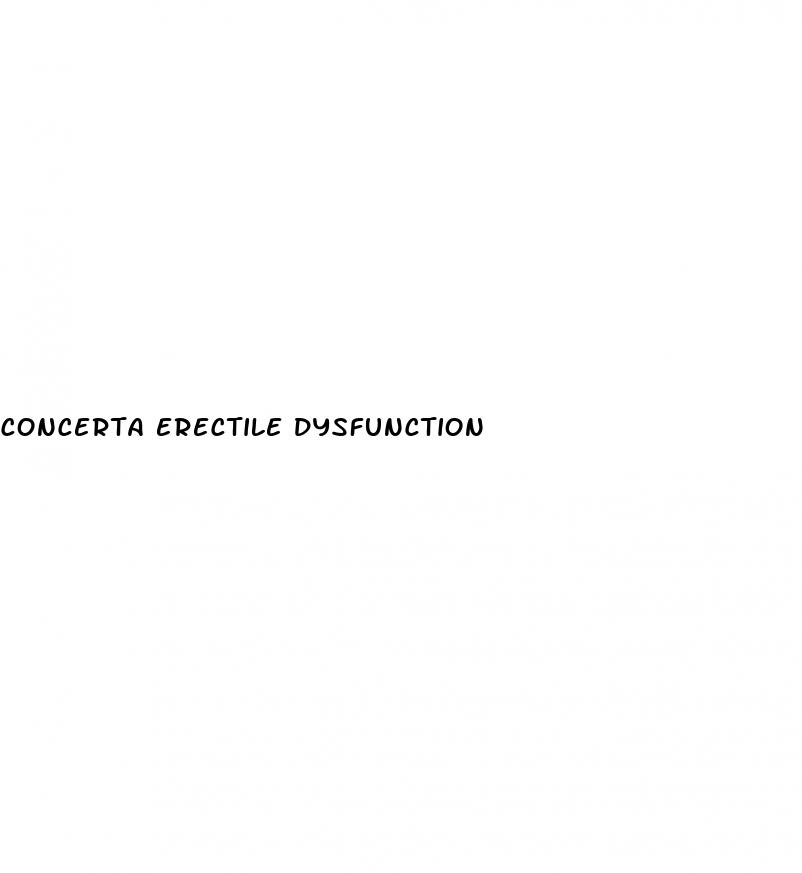 concerta erectile dysfunction