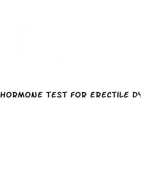 hormone test for erectile dysfunction