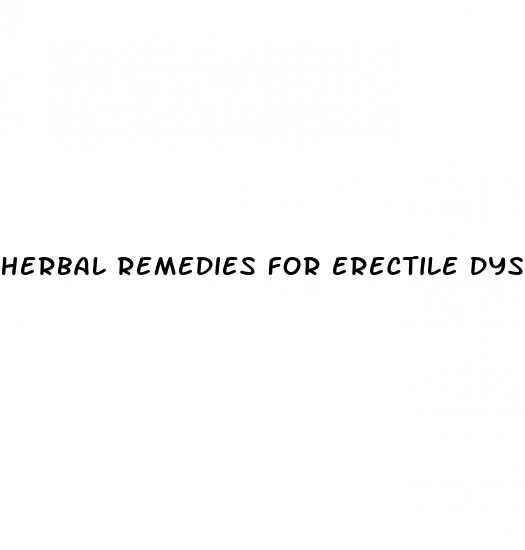 herbal remedies for erectile dysfunction treatment