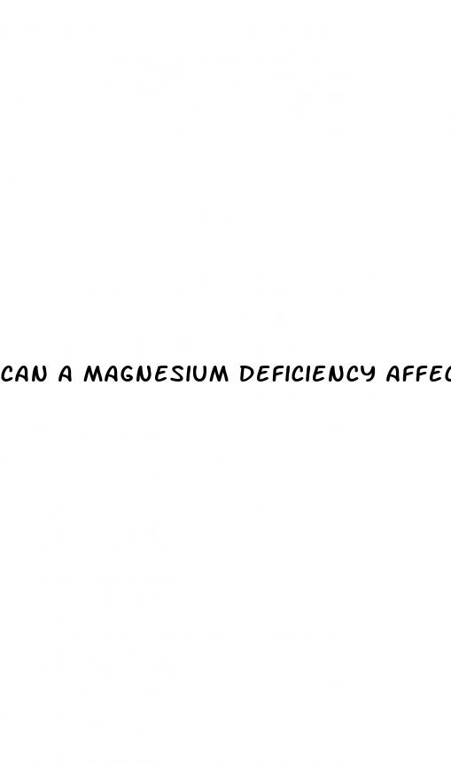 can a magnesium deficiency affect erectile dysfunction