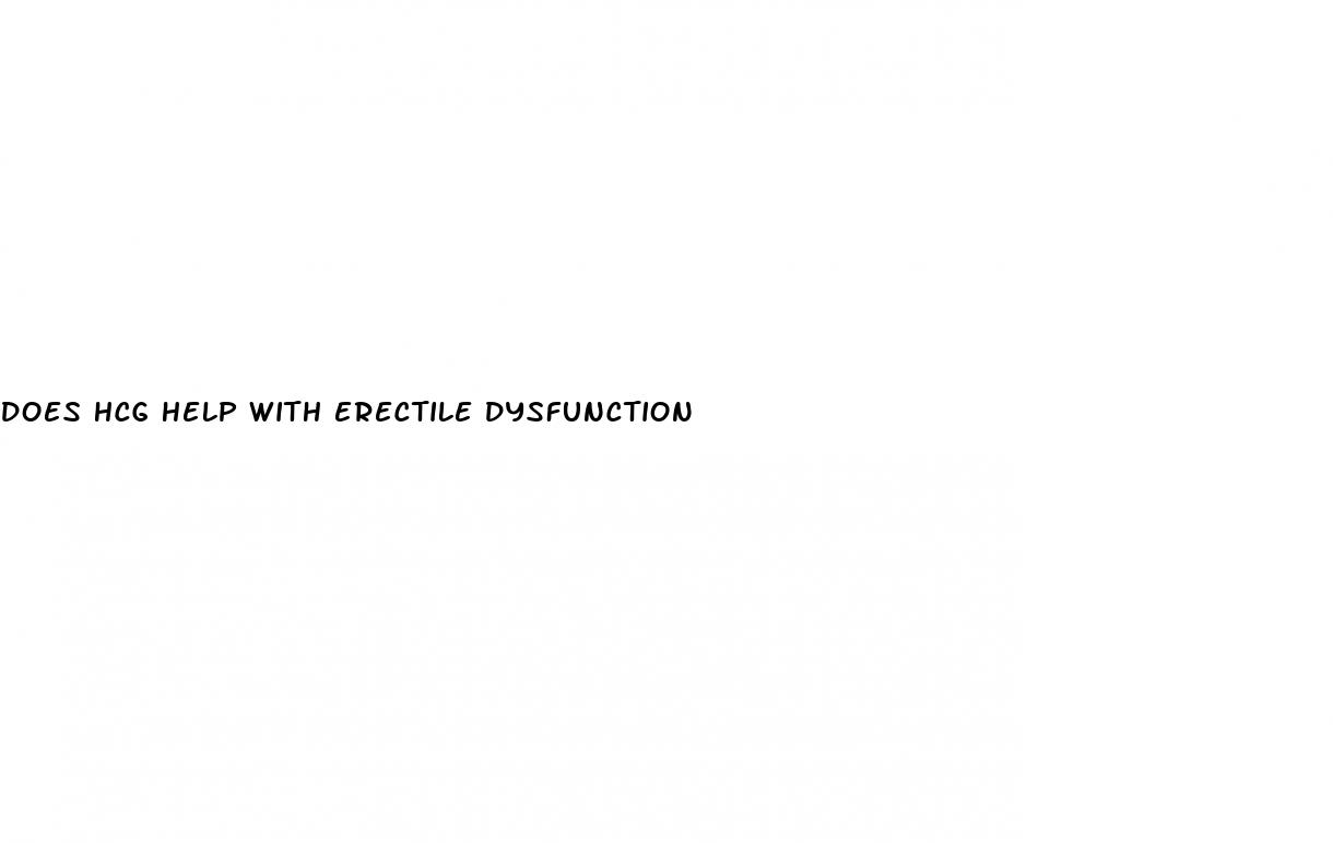 does hcg help with erectile dysfunction