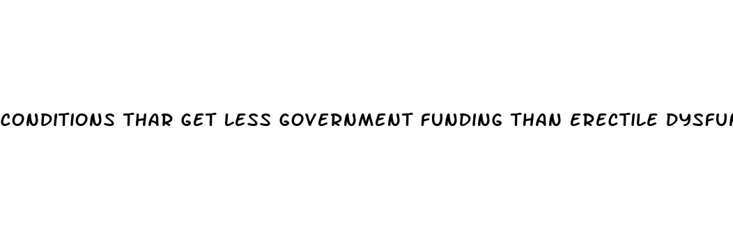 conditions thar get less government funding than erectile dysfunction