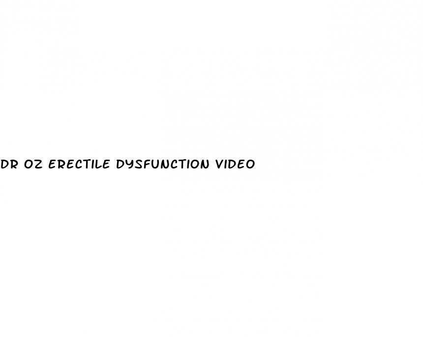 dr oz erectile dysfunction video