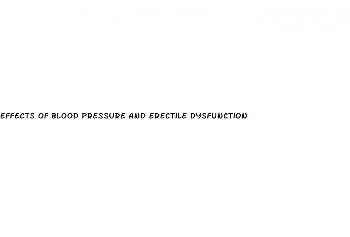 effects of blood pressure and erectile dysfunction