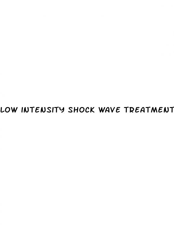 low intensity shock wave treatment for erectile dysfunction