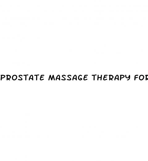 prostate massage therapy for erectile dysfunction