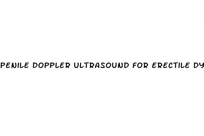 penile doppler ultrasound for erectile dysfunction