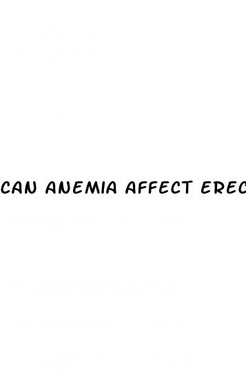 can anemia affect erectile dysfunction