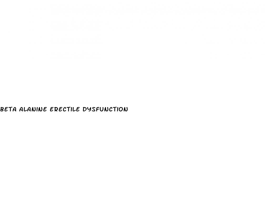 beta alanine erectile dysfunction