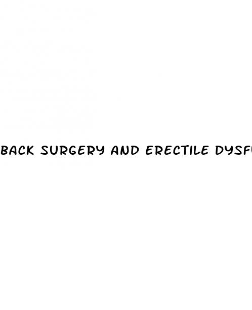 back surgery and erectile dysfunction