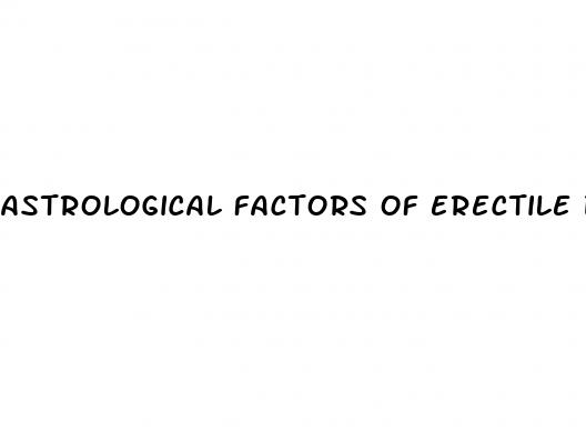 astrological factors of erectile dysfunction