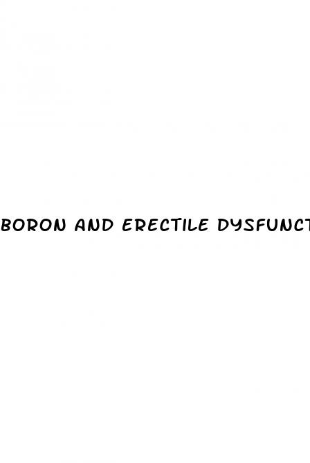 boron and erectile dysfunction