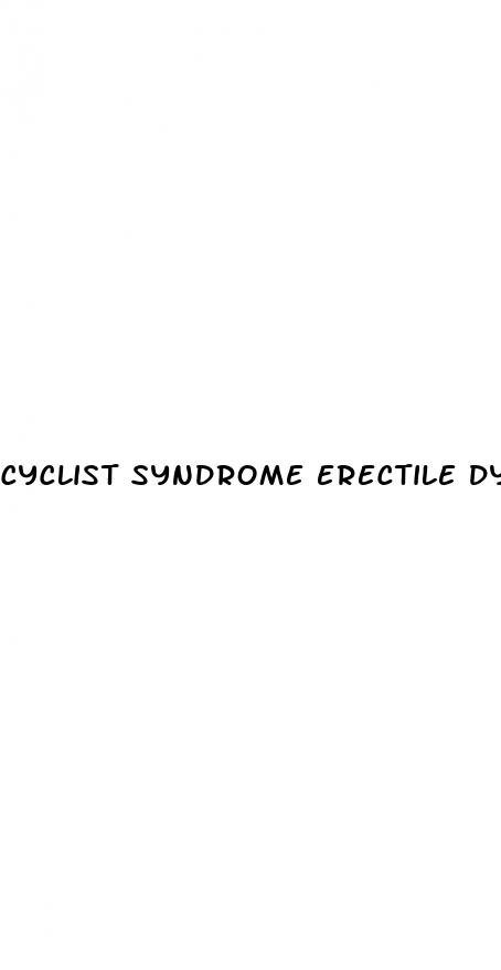 cyclist syndrome erectile dysfunction