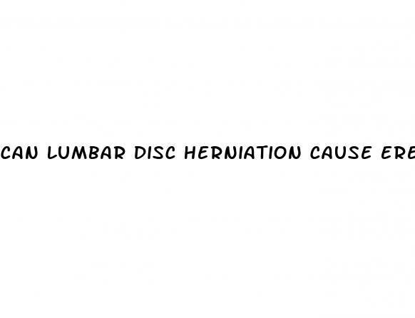 can lumbar disc herniation cause erectile dysfunction